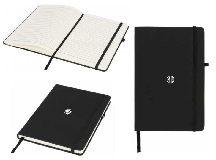 Caiet MG Noir A5 coperta PU negru cu 96 file si inchidere elastica - CarFun.ro - Accesorii Originale