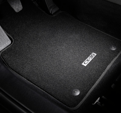 Covorase Luxury Style Mazda CX - 30 originale, set 4 piese velur negru cu sigla CX - 30 - CarFun.ro - Accesorii Originale