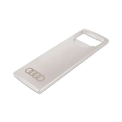 Deschizator sticle Audi – design metalic cu logo Ringe, 95 mm - CarFun.ro - Accesorii Originale