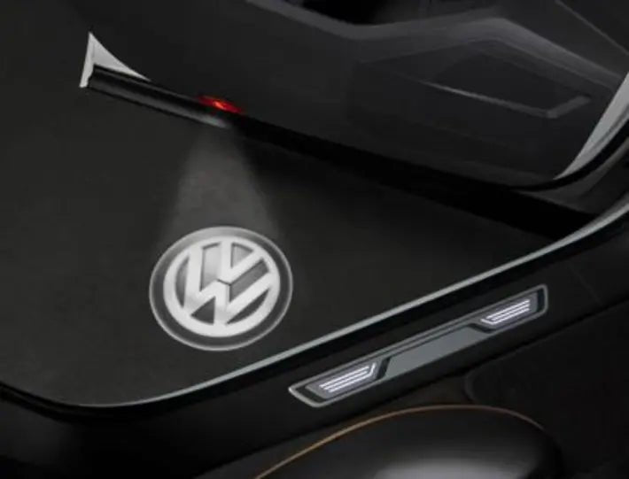 Iluminare LED Volkswagen Original - logo VW pe podea, alb/negru, set 2 bucati - Volkswagen Shop