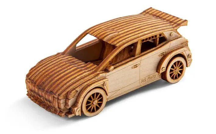 Model auto Skoda Fabia RS Rally2 din lemn, pentru fani motorsport și bricolaj - CarFun.ro - Accesorii Originale