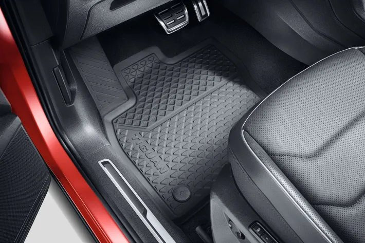 Set 2 covorase fata VW Tiguan Allspace originale, cauciuc negru