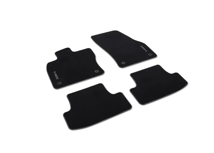 Set covorase textile Volkswagen Original "Premium" - cu logo T - Roc, 4 bucati, negru - Volkswagen Shop