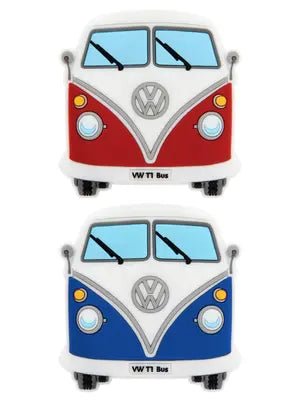 Set Magneti Soft Volkswagen T1 Bulli Bus, 2 Bucati - Rosu & Albastru, Model Frontal - Volkswagen Shop