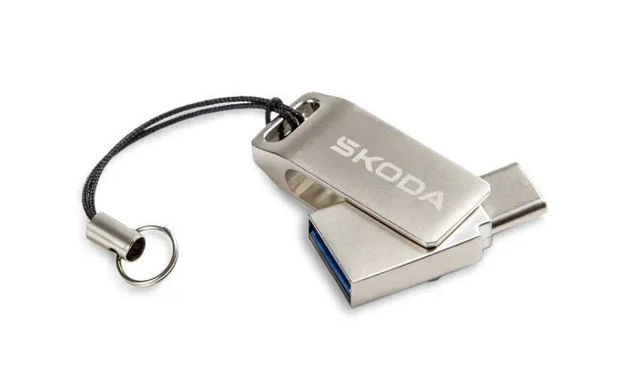 Stick USB Dual Skoda 32GB - USB - C si USB - A - CarFun.ro - Accesorii Originale