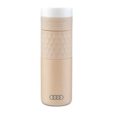 Termos Audi inox 500ml – Snapclean, design bej, 9h cald / 18h rece - CarFun.ro - Accesorii Originale
