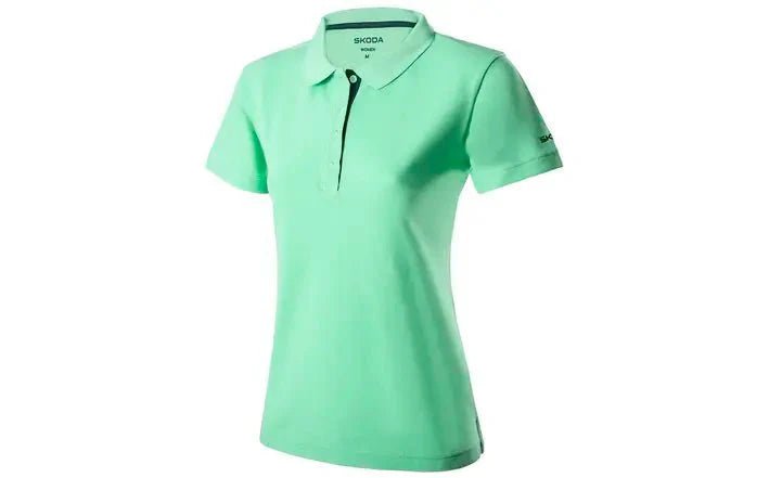 Tricou Polo pentru femei Škoda, verde electric - CarFun.ro - Accesorii Originale