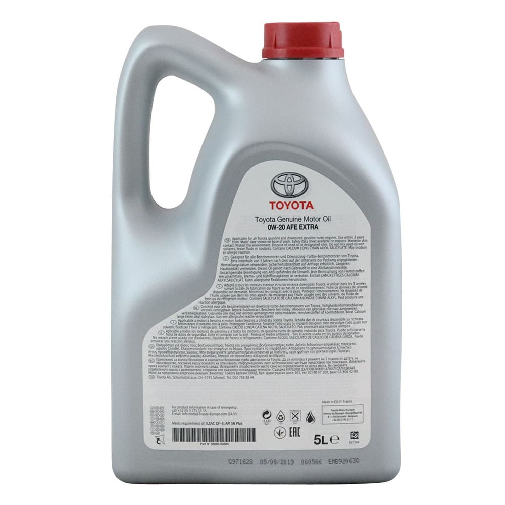 Ulei motor original Toyota, 0W20, Advanced Fuel Economy Extra, 5L - CarFun.ro - Accesorii Originale