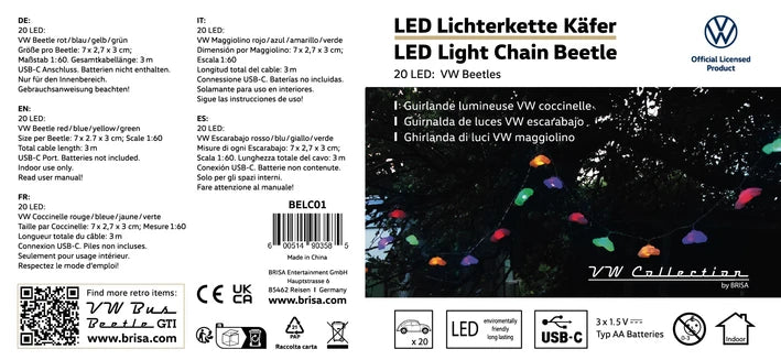 VW Beetle Lichterkette 3D 3m cu 20 LED multicolor - CarFun.ro - Accesorii Originale