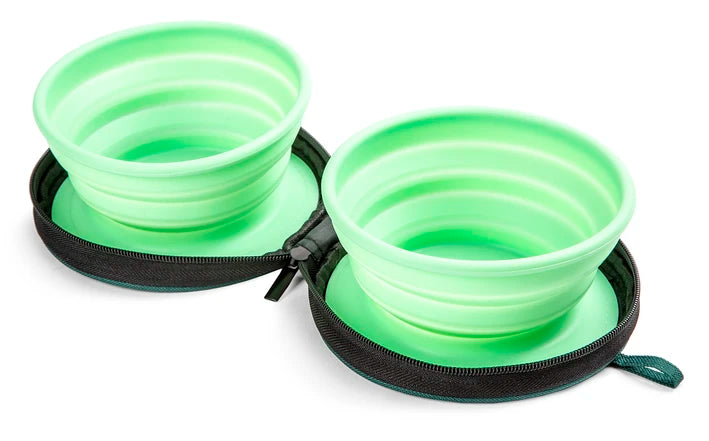 Castroane Pliabile Silicon Skoda pentru Caini, Electric Green