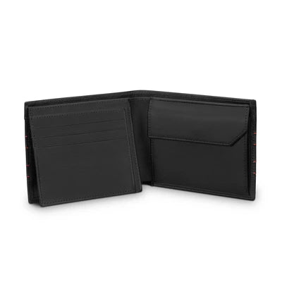 Portofel original Audi Sport din piele negru rosu RFID confectionat manual