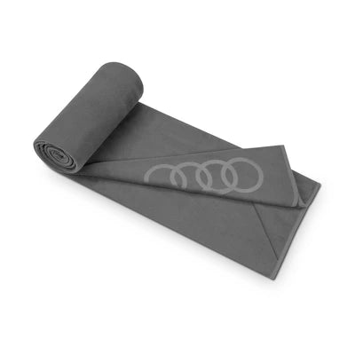 Patura fleece originala Audi 180x130 cm gri cu inele Audi in relief
