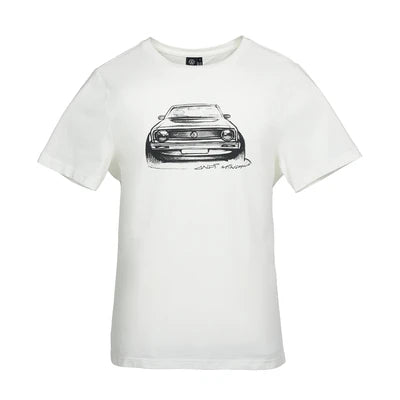 Tricou Volkswagen GTI, Design Skribble, Alb