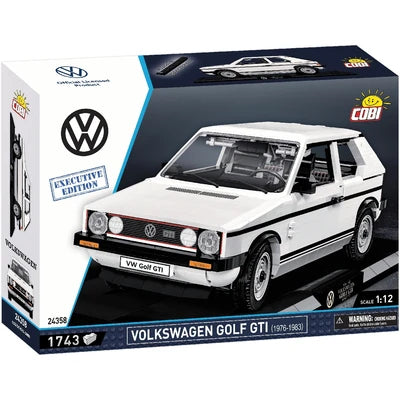 Jucarie constructie Volkswagen Golf 1 GTI Executive Edition, 1743 piese, scara 1:12, alb