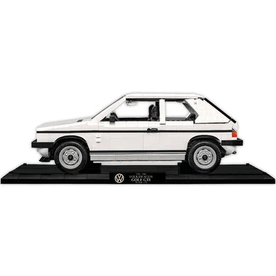 Jucarie constructie Volkswagen Golf 1 GTI Executive Edition, 1743 piese, scara 1:12, alb