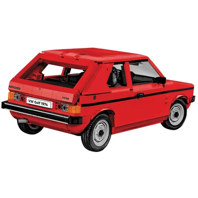 Jucarie constructie Volkswagen Golf 1 rosu, 1533 piese, scara 1:12