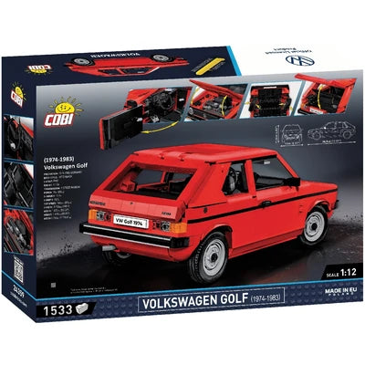 Jucarie constructie Volkswagen Golf 1 rosu, 1533 piese, scara 1:12