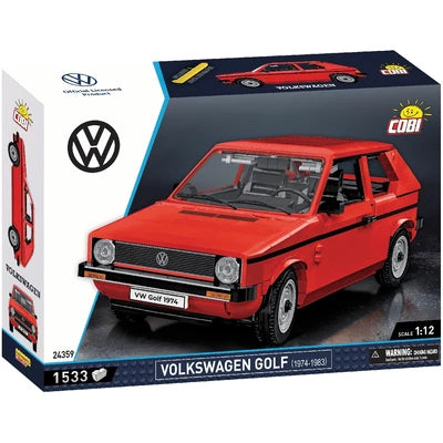 Jucarie constructie Volkswagen Golf 1 rosu, 1533 piese, scara 1:12