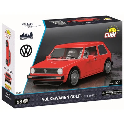 Jucarie constructie Volkswagen Golf 1, 64 piese, scara 1:35, rosu