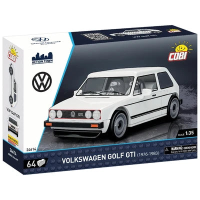 Jucarie constructie Volkswagen Golf 1 GTI, 64 piese, scara 1:35, alb
