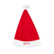 Caciula Mos Craciun Volkswagen GTI Rosie cu Pompon Alb
