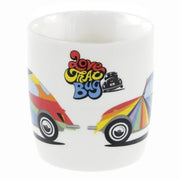 Cana mare originala Volkswagen design Beetle alb cu flori New Bone China