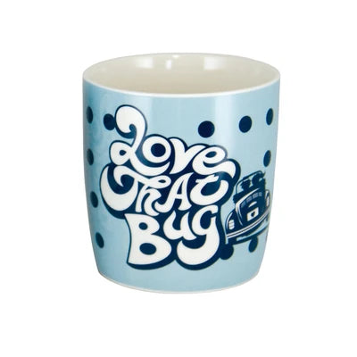 Cana mare originala Volkswagen design Beetle albastru New Bone China