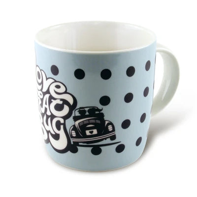 Cana mare originala Volkswagen design Beetle albastru New Bone China