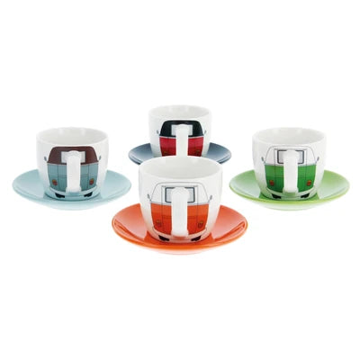 Set 4 cesti espresso Klang und Kleid Colours cu motiv VW Bulli - vedere spate