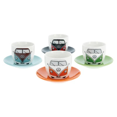 Set 4 cesti espresso Klang und Kleid Colours cu motiv VW Bulli - vedere fata
