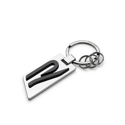 Breloc chei Volkswagen R Collection argintiu negru cu logo R in relief si gravura Volkswagen