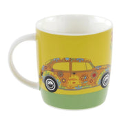 Cana mare originala Volkswagen design Beetle galben New Bone China