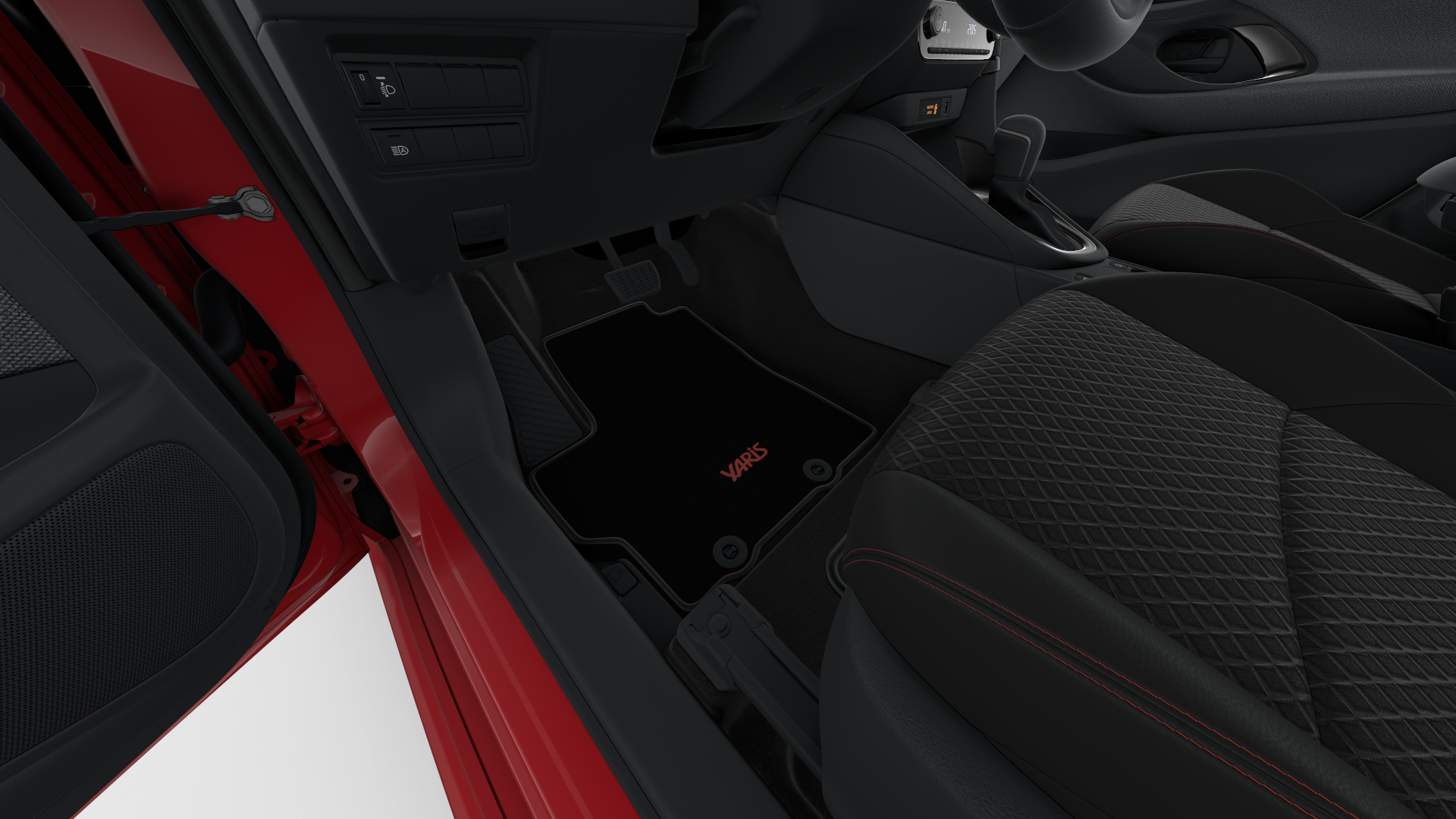 Covorase textile originale Toyota Yaris Hybrid 2020–, 520g, Coral, set interior LHD