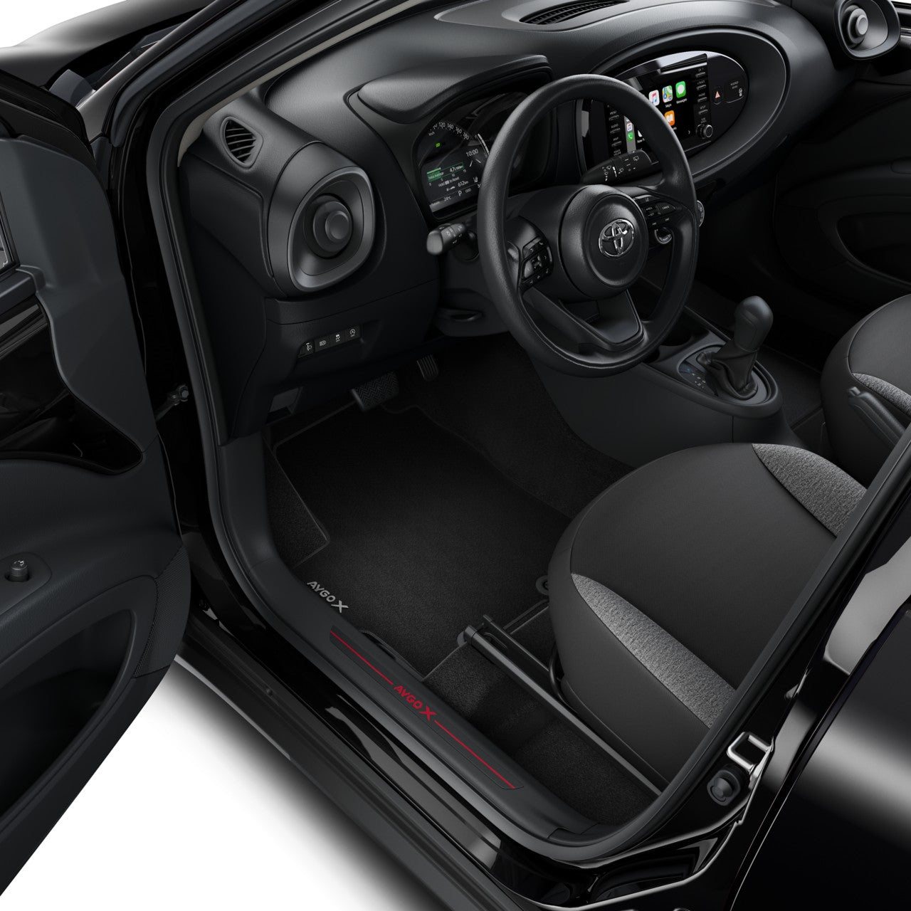 Covorase textile originale Toyota Aygo X 2022–2025, set interior, broderie AYGO X