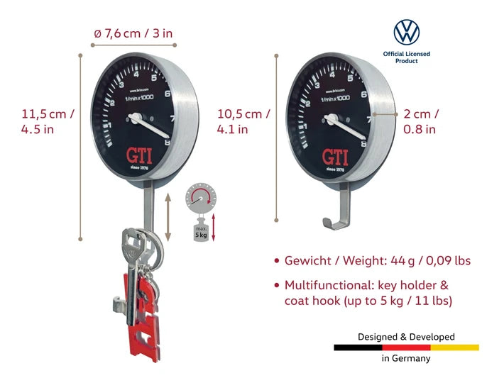 Suport Chei Perete VW GTI, Design Bord Retro