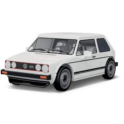 Jucarie constructie Volkswagen Golf 1 GTI alb 64 piese