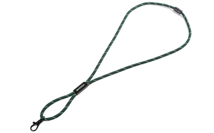Lanyard Skoda verde emerald cu logo metalic
