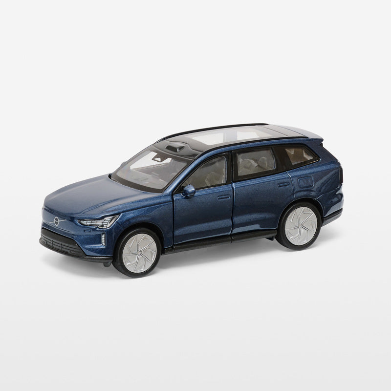 Masinuta jucarie originala Volvo EX90 scara 1:38 pull-back Denim Blue