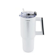 Pahar termic Volkswagen T-Roc Stanley Cup 0.9L din inox Mistral Grey cu pai si izolatie vacuum dubla