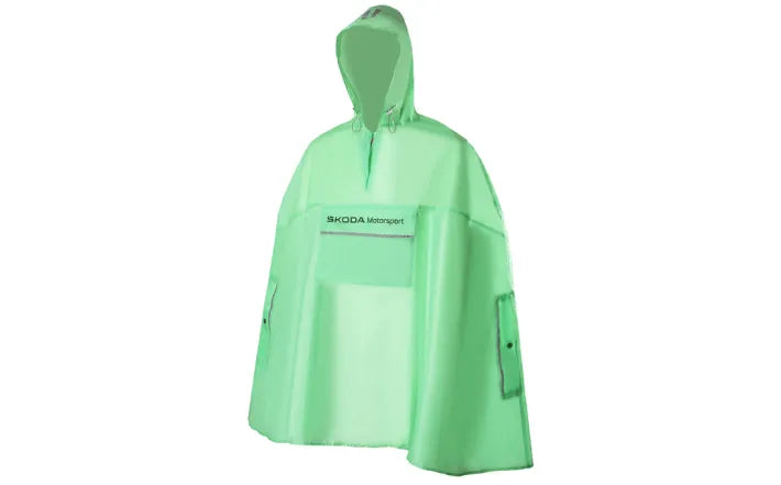 Poncho ploaie Skoda Motorsport electric green, marime universala