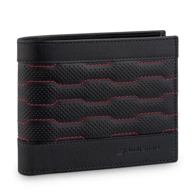 Portofel original Audi Sport din piele negru rosu RFID confectionat manual