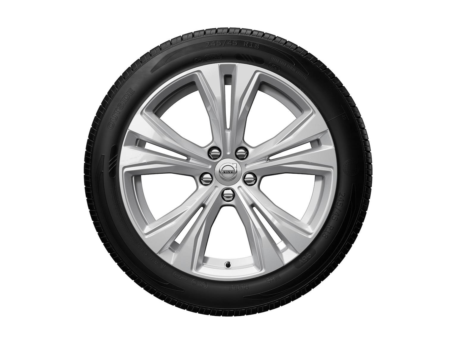Set roți de iarnă originale Volvo XC40 18 inch 5-Double Spoke Silver-148 cu anvelope 235/55 R18 Nokian