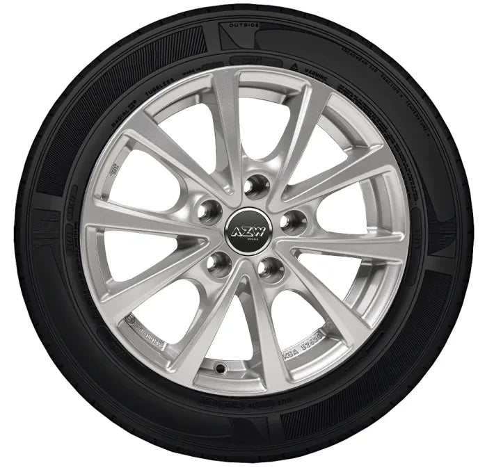 Set roți iarnă Škoda Enyaq și Elroq 19" cu jante argintii și anvelope Continental
