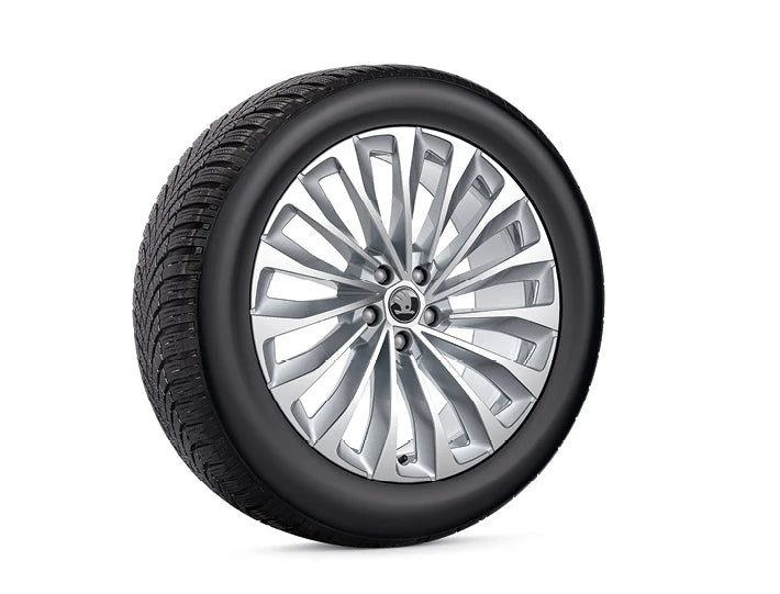 Set roți iarnă Škoda Enyaq și Elroq 20" cu jante Asterion argintii și anvelope Continental WinterContact TS 870 P