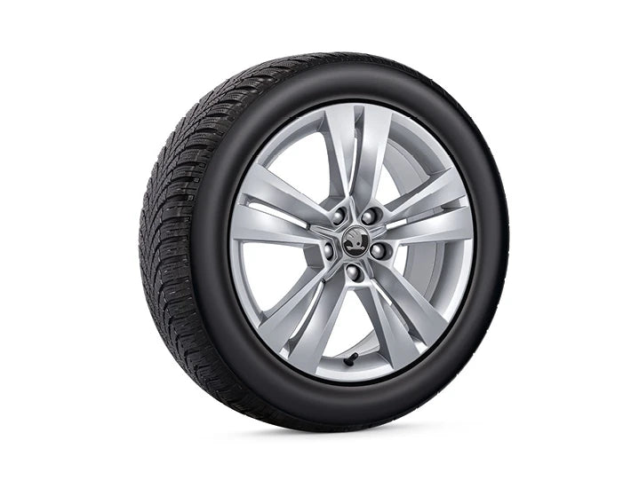 Set roti iarna Skoda Karoq 18" cu jante Mytikas argintii si anvelope Bridgestone Blizzak 6
