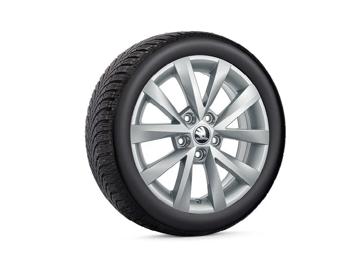 Set roti iarna Skoda Octavia 16" cu jante Alcatras argintii si anvelope Bridgestone Blizzak 6