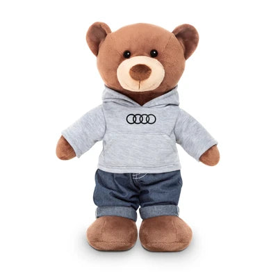 Ursulet de plus Audi cu hanorac si pantaloni din denim, 42 cm