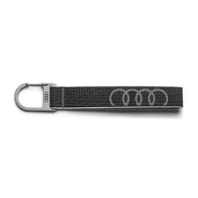 Breloc Audi cu textil si carabina inox - CarFun.ro - Accesorii Originale