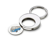 Breloc chei Volkswagen Bulli cu jeton carucior cumparaturi argintiu - CarFun.ro - Accesorii Originale