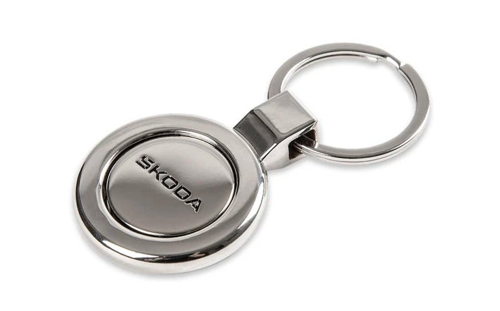 Breloc Skoda metalic cu jeton carucior - CarFun.ro - Accesorii Originale